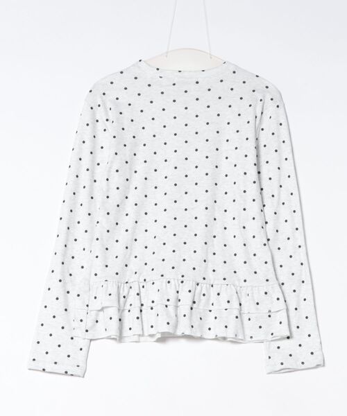 MASHIRO(マシロ)の「【MASHIRO】ドットダブルフリル長袖ペプラムカットソー Y2K(MA/EKW149)(Tシャツ/カットソー・レディース・ライトグレー・FREE)」の4枚目の写真