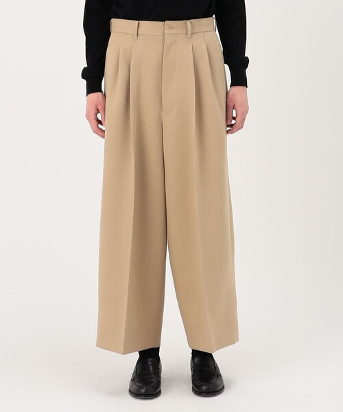 HAVERSACK(ハバーザック)の「HAVERSACK ATTIRE ウールギャバジン 2プリーツワイドパンツ(その他パンツ・メンズ・ベージュ・M)」の4枚目の写真