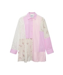 MSGM（エムエスジーエム）の「パッチワーク コットンシャツドレス（シャツワンピース）」