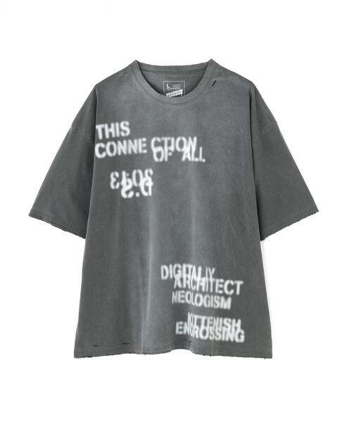 DANKE SCHON（ダンケシェーン）の「DankeSchon/ダンケシェーン/PIGMENT STENCIL S/S TEE（Tシャツ/カットソー・メンズ・ベージュ/ブラック・L/M）」の2枚目の写真