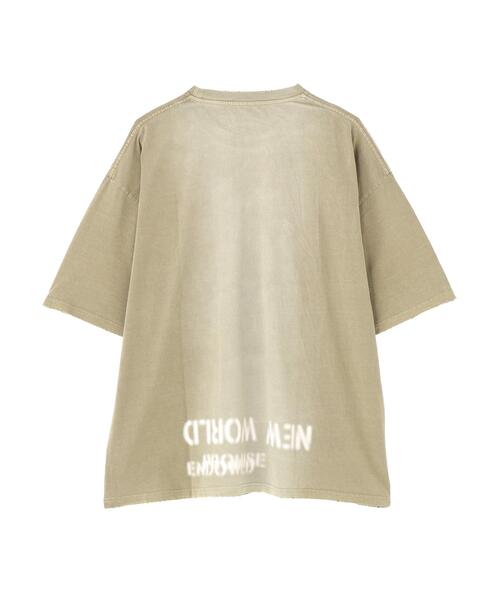 DANKE SCHON（ダンケシェーン）の「DankeSchon/ダンケシェーン/PIGMENT STENCIL S/S TEE（Tシャツ/カットソー・メンズ・ベージュ/ブラック・L/M）」の5枚目の写真
