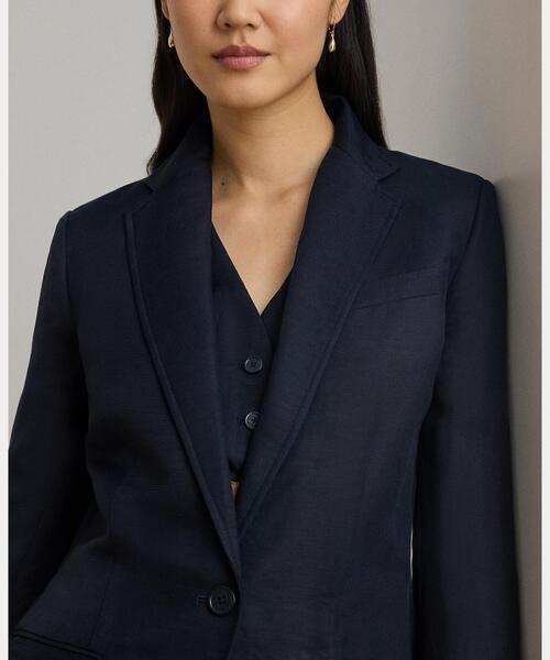 LAUREN RALPH LAUREN（ローレン ラルフ ローレン）の「リネンブレンド ツイル ブレザー（テーラードジャケット・レディース・ネイビー系1・2/0/4/6/00）」の3枚目の写真