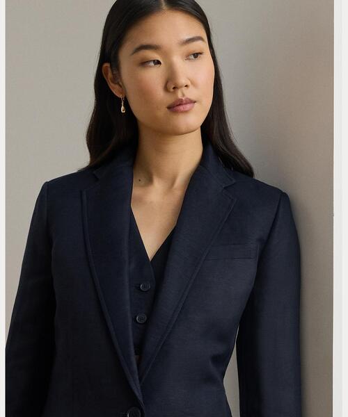 LAUREN RALPH LAUREN（ローレン ラルフ ローレン）の「リネンブレンド ツイル ブレザー（テーラードジャケット・レディース・ネイビー系1・2/0/4/6/00）」の4枚目の写真