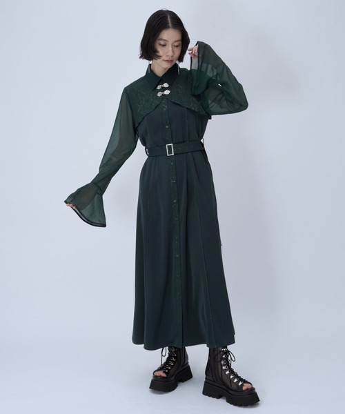 HARE（ハレ）の「ソデシアーチャイナボレロワンピース(HARE)（ワンピース・レディース・ブラック/グレー/グリーン・FREE）」の10枚目の写真