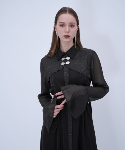 HARE（ハレ）の「ソデシアーチャイナボレロワンピース(HARE)（ワンピース・レディース・ブラック/グレー/グリーン・FREE）」の14枚目の写真