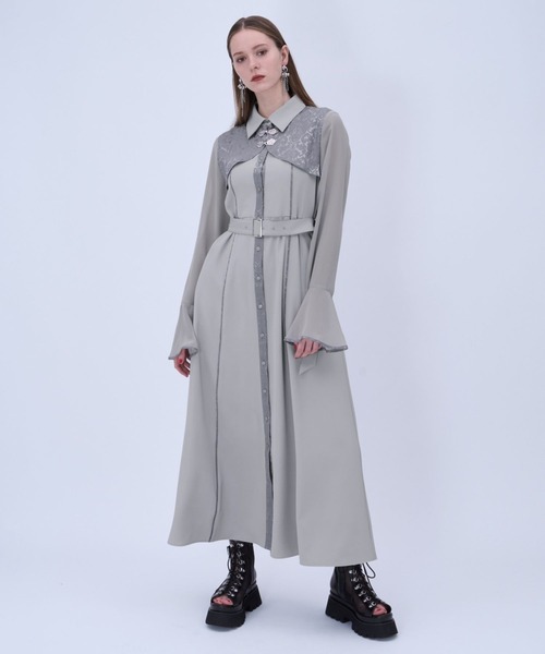 HARE（ハレ）の「ソデシアーチャイナボレロワンピース(HARE)（ワンピース・レディース・ブラック/グレー/グリーン・FREE）」の5枚目の写真