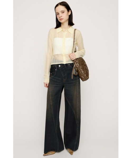 SLY(スライ)の「SHEER CABLE KNIT COMPACT SH シアーケーブルニットコンパクトシャツ 春服 夏服(シャツ/ブラウス・レディース・オフホワイト/ライトイエロー/ネイビー・FREE)」の17枚目の写真