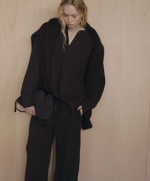 anuke(アンヌーク)の「Waffle Wide Pants(その他パンツ・レディース・ブラウン/オートミール・38inch/36inch)」の4枚目の写真