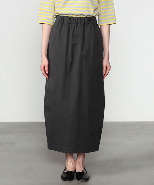 nicholson&nicholson（ニコルソンアンドニコルソン）の「nicholson & nicholson | チノ ロングスカート WOMEN（スカート・レディース・チャコール/カーキ・36）」の9枚目の写真