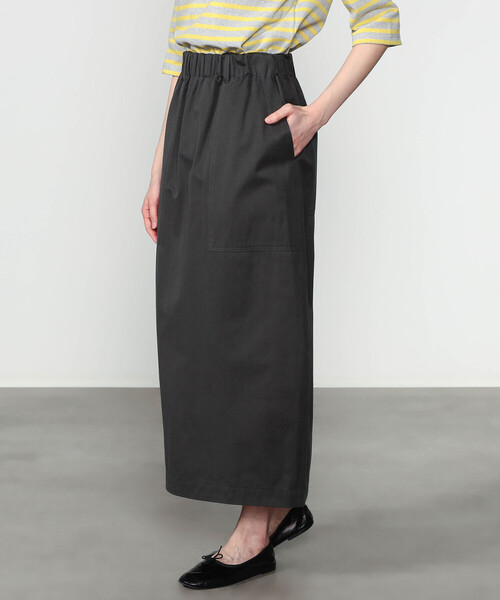 nicholson&nicholson（ニコルソンアンドニコルソン）の「nicholson & nicholson | チノ ロングスカート WOMEN（スカート・レディース・チャコール/カーキ・36）」の13枚目の写真