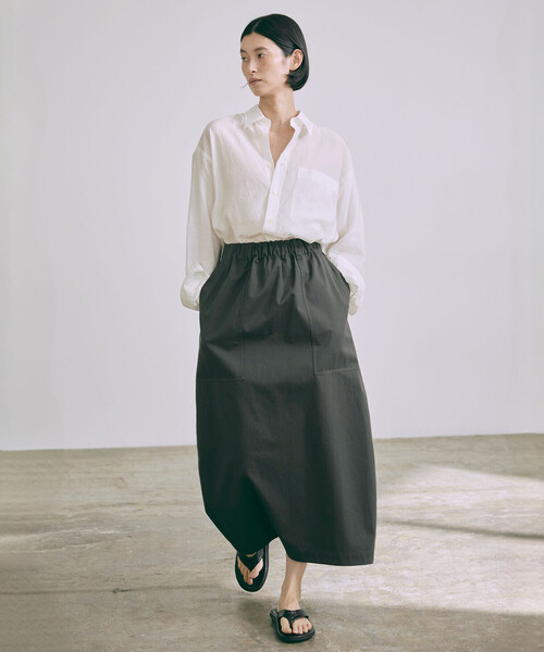 nicholson&nicholson（ニコルソンアンドニコルソン）の「nicholson & nicholson | チノ ロングスカート WOMEN（スカート・レディース・チャコール/カーキ・36）」の16枚目の写真