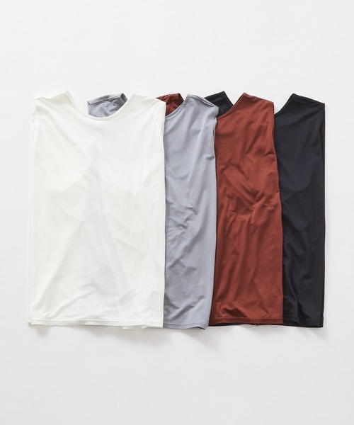 Julier Yoga and Relax（ジュリエヨガアンドリラックス）の「Julier マイクロ天竺タックプルオーバー（タンクトップ・レディース・ブラック/ホワイト/ブラウン/ライトブルーグレー・FREE）」の17枚目の写真