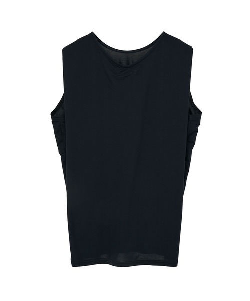 Julier Yoga and Relax（ジュリエヨガアンドリラックス）の「Julier マイクロ天竺タックプルオーバー（タンクトップ・レディース・ブラック/ホワイト/ブラウン/ライトブルーグレー・FREE）」の5枚目の写真