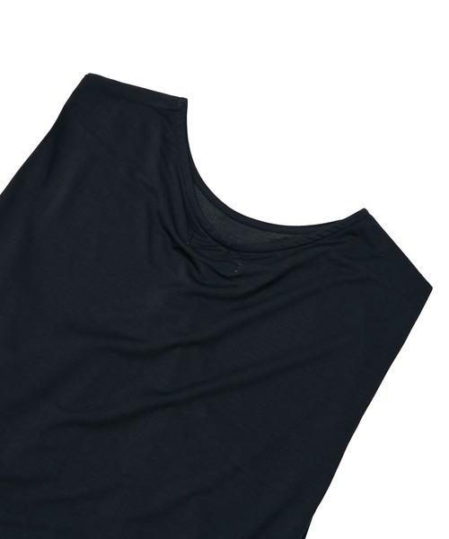 Julier Yoga and Relax（ジュリエヨガアンドリラックス）の「Julier マイクロ天竺タックプルオーバー（タンクトップ・レディース・ブラック/ホワイト/ブラウン/ライトブルーグレー・FREE）」の7枚目の写真