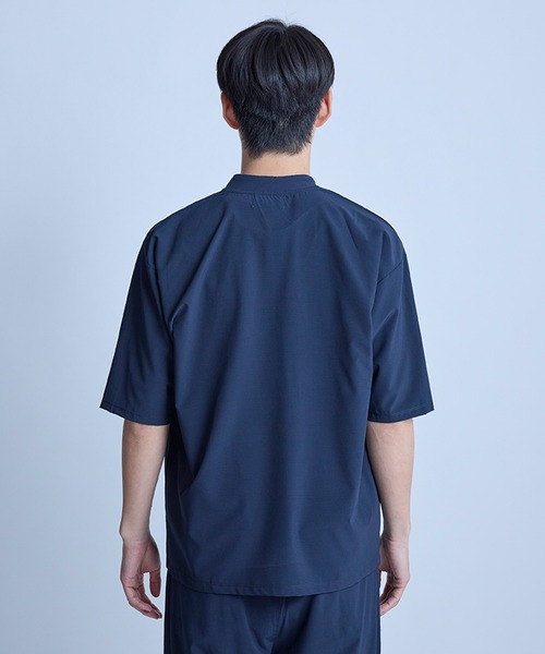 UNION STATION（ユニオンステーション）の「ドットメッシュ5分袖カーディガン〈ストレッチ・イージーケア・接触冷感・通気性・速乾〉（カーディガン/ボレロ・メンズ・グレー/ブラック/ネイビー・L/M）」の17枚目の写真