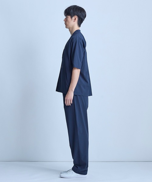 UNION STATION（ユニオンステーション）の「ドットメッシュ5分袖カーディガン〈ストレッチ・イージーケア・接触冷感・通気性・速乾〉（カーディガン/ボレロ・メンズ・グレー/ブラック/ネイビー・L/M）」の14枚目の写真