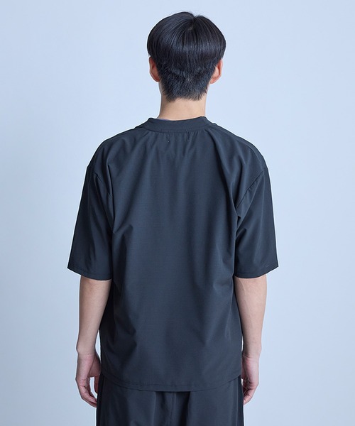 UNION STATION（ユニオンステーション）の「ドットメッシュ5分袖カーディガン〈ストレッチ・イージーケア・接触冷感・通気性・速乾〉（カーディガン/ボレロ・メンズ・グレー/ブラック/ネイビー・L/M）」の22枚目の写真