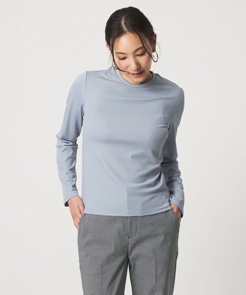 A DAY IN THE LIFE UNITED ARROWS(アデイインザライフユナイテッドアローズ)の「ブライトリブ クルーネック カットソー <A DAY IN THE LIFE>(Tシャツ/カットソー・レディース・ライトブルー/ブラック/オフホワイト・FREE)」の3枚目の写真