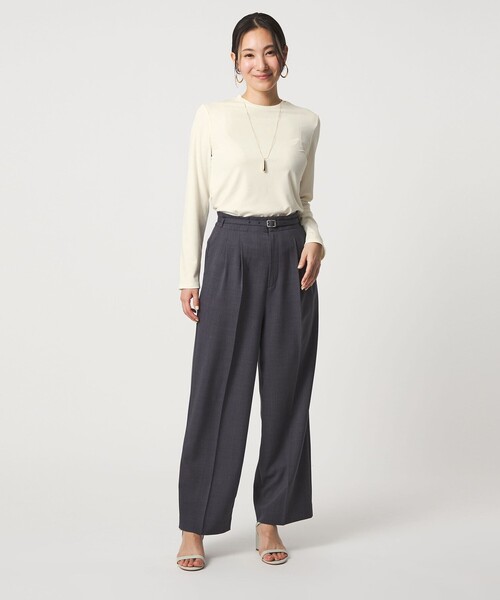 A DAY IN THE LIFE UNITED ARROWS(アデイインザライフユナイテッドアローズ)の「ブライトリブ クルーネック カットソー <A DAY IN THE LIFE>(Tシャツ/カットソー・レディース・ライトブルー/ブラック/オフホワイト・FREE)」の5枚目の写真