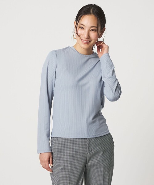 A DAY IN THE LIFE UNITED ARROWS(アデイインザライフユナイテッドアローズ)の「ブライトリブ クルーネック カットソー <A DAY IN THE LIFE>(Tシャツ/カットソー・レディース・ライトブルー/ブラック/オフホワイト・FREE)」の7枚目の写真