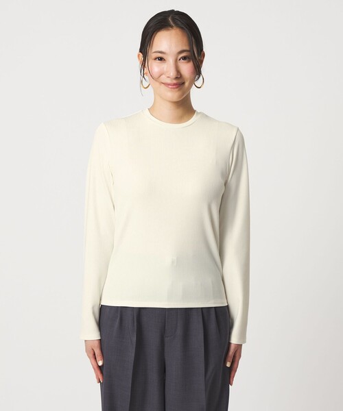 A DAY IN THE LIFE UNITED ARROWS(アデイインザライフユナイテッドアローズ)の「ブライトリブ クルーネック カットソー <A DAY IN THE LIFE>(Tシャツ/カットソー・レディース・ライトブルー/ブラック/オフホワイト・FREE)」の10枚目の写真