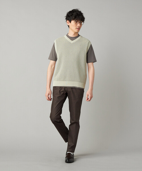 COMME CA MEN(コムサメン)の「ペーパーヤーン メッシュ切り替え ニットベスト(ニット/セーター・メンズ・ブラック/チャコールグレー/ライトグレー・M/L)」の10枚目の写真