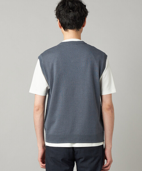 COMME CA MEN(コムサメン)の「ペーパーヤーン メッシュ切り替え ニットベスト(ニット/セーター・メンズ・ブラック/チャコールグレー/ライトグレー・M/L)」の21枚目の写真