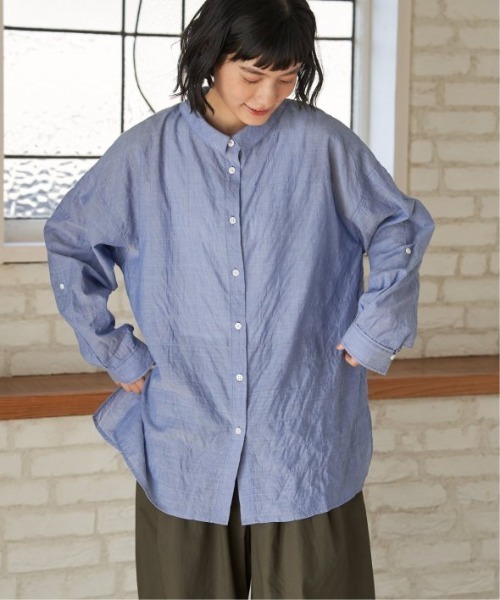 LBC(エルビーシー)の「コットンゆるシャーリング2WAYシャツ(シャツ/ブラウス・レディース・ライトブルー/セージグリーン/イエロー/ホワイト/ピンク・M)」の15枚目の写真