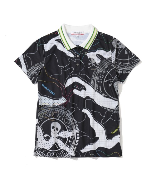 MARK & LONA(マークアンドロナ)の「Axon Camo AirTech Micro-Pique Zip Polo | WOMEN(ポロシャツ・レディース・ブラック・38)」の2枚目の写真