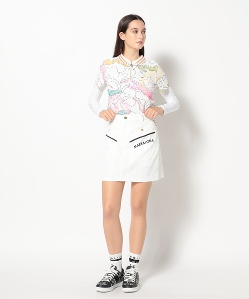 MARK & LONA(マークアンドロナ)の「Axon Camo AirTech Micro-Pique Zip Polo | WOMEN(ポロシャツ・レディース・ブラック・38)」の5枚目の写真