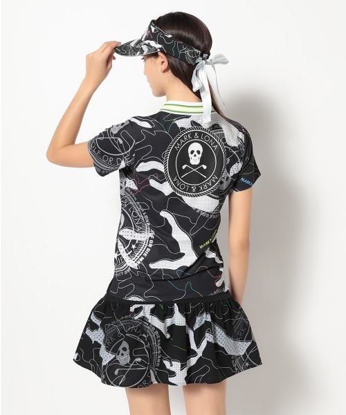 MARK & LONA(マークアンドロナ)の「Axon Camo AirTech Micro-Pique Zip Polo | WOMEN(ポロシャツ・レディース・ブラック・38)」の6枚目の写真