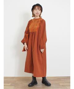 セール】【WEB限定】2WAYリネンブレンドエンブロイダリーワンピース