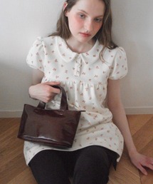 GIUNON | round collar flower tunic / ラウンドカラーフラワーチュニック(シャツ/ブラウス)