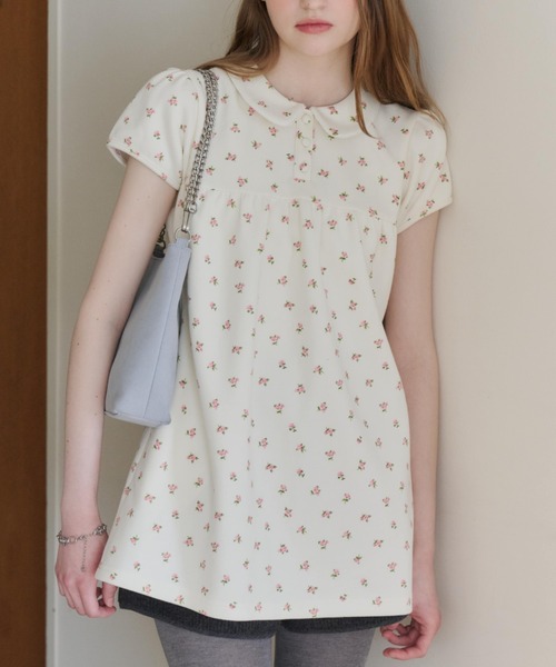OneMall provides ZOZO products: round collar flower tunic
