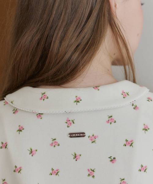 round collar flower tunic / ラウンドカラーフラワーチュニック