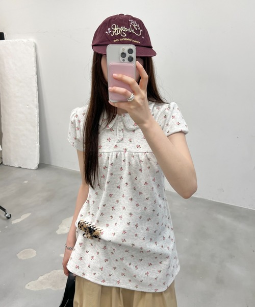 GIUNON(ジウノン)の「round collar flower tunic / ラウンドカラーフラワーチュニック(シャツ/ブラウス・レディース・アイボリー/グレー・FREE)」の18枚目の写真