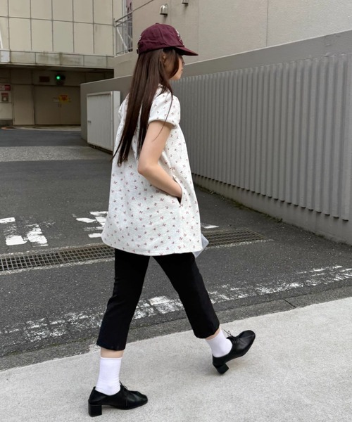 round collar flower tunic / ラウンドカラーフラワーチュニック
