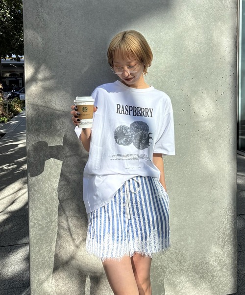 Ameri（アメリ）の「MEDI NUTRIENT AT FRUIT LAYERED TOP（Tシャツ