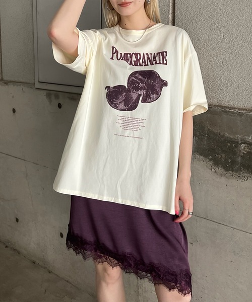 Ameri（アメリ）の「MEDI NUTRIENT AT FRUIT LAYERED TOP（Tシャツ