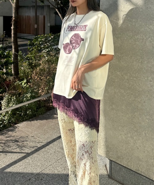 Ameri（アメリ）の「MEDI NUTRIENT AT FRUIT LAYERED TOP（Tシャツ