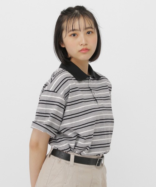 GLOBAL WORK(グローバルワーク)の「ボーダーポロシャツ/AND YUA ANY/633806(ポロシャツ・キッズ・ネイビー/グレー・170cm/150cm/160cm)」の17枚目の写真