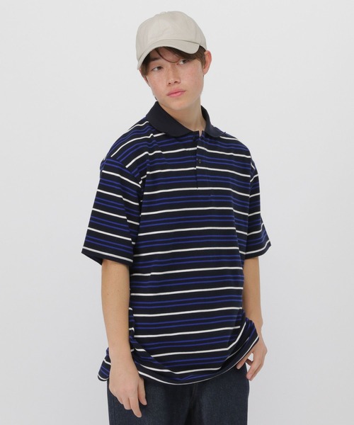 GLOBAL WORK(グローバルワーク)の「ボーダーポロシャツ/AND YUA ANY/633806(ポロシャツ・キッズ・ネイビー/グレー・170cm/150cm/160cm)」の12枚目の写真