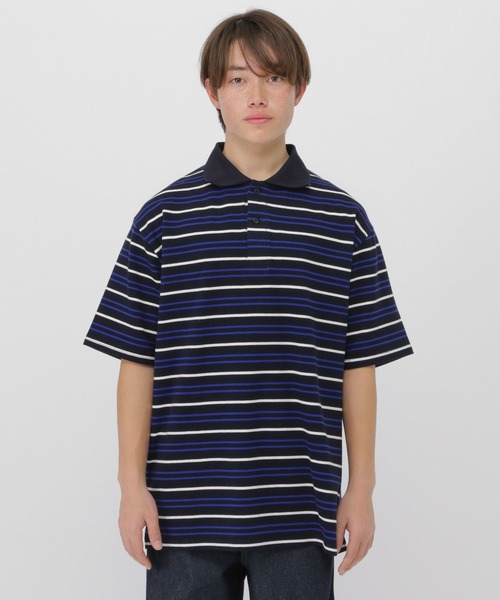 GLOBAL WORK(グローバルワーク)の「ボーダーポロシャツ/AND YUA ANY/633806(ポロシャツ・キッズ・ネイビー/グレー・170cm/150cm/160cm)」の10枚目の写真