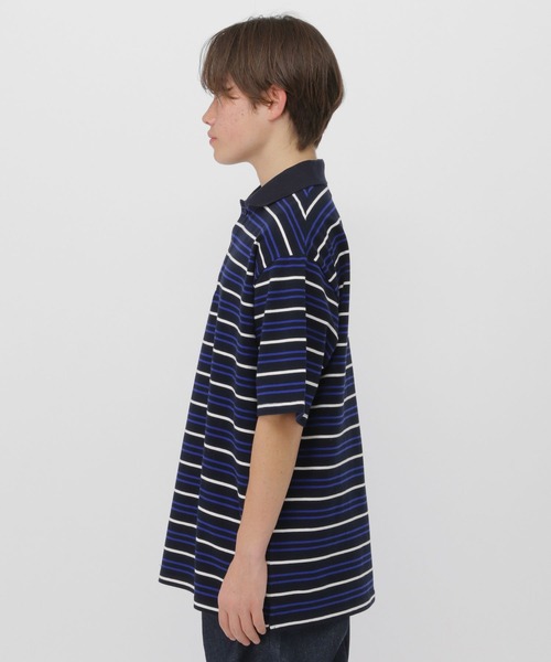 GLOBAL WORK(グローバルワーク)の「ボーダーポロシャツ/AND YUA ANY/633806(ポロシャツ・キッズ・ネイビー/グレー・170cm/150cm/160cm)」の9枚目の写真