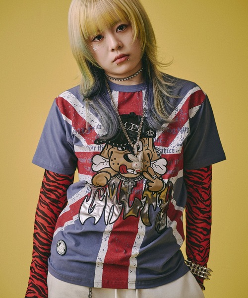 GALFY(ガルフィー)の「【GALFY/ガルフィー】UK ギャル男 TEE(Tシャツ/カットソー・メンズ・ネイビー/ブラック系2/ホワイト/ブラック系1・L/XL/M)」の4枚目の写真