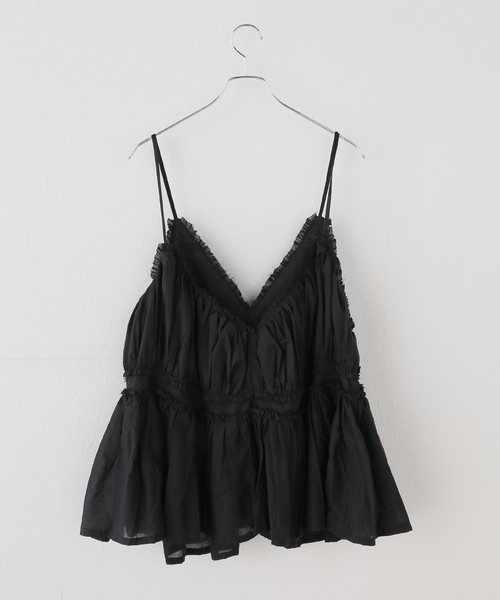 JOURNAL STANDARD relume(ジャーナルスタンダード レリューム)の「【crinkle crinkle crinkle】 frill gather volume camisole(シャツ/ブラウス・レディース・ブラック/ベージュ・FREE)」の13枚目の写真