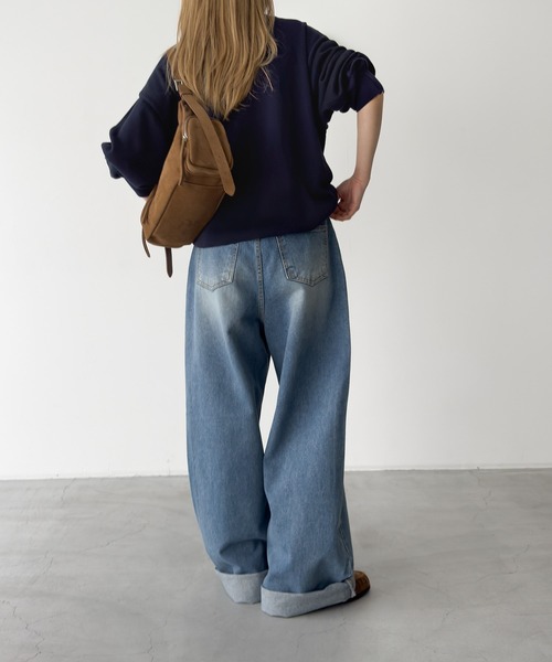 CANAL JEAN(キャナルジーン)の「El mar ワイドストレートデニムパンツ(デニムパンツ・レディース・インディゴブルー・MEDIUM/SMALL)」の3枚目の写真