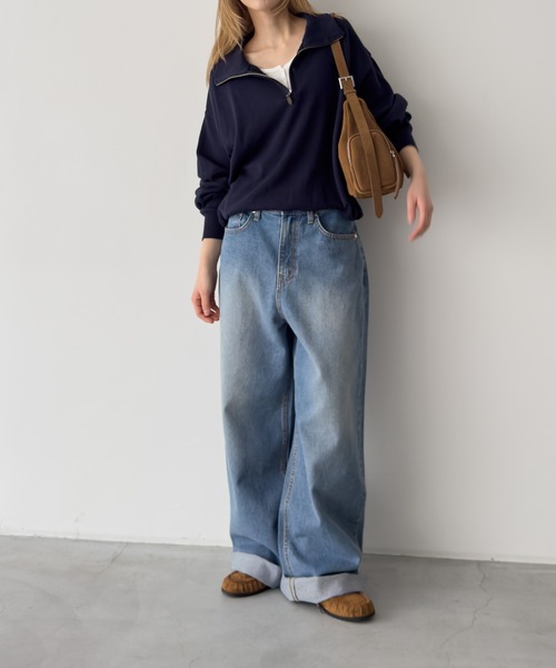 CANAL JEAN(キャナルジーン)の「El mar ワイドストレートデニムパンツ(デニムパンツ・レディース・インディゴブルー・MEDIUM/SMALL)」の5枚目の写真