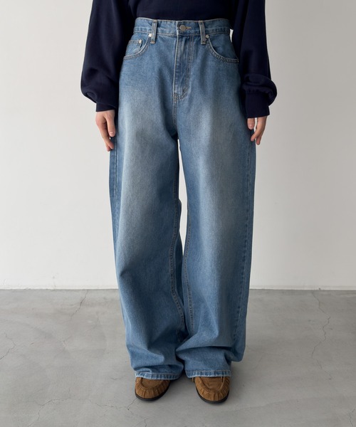 CANAL JEAN(キャナルジーン)の「El mar ワイドストレートデニムパンツ(デニムパンツ・レディース・インディゴブルー・MEDIUM/SMALL)」の6枚目の写真