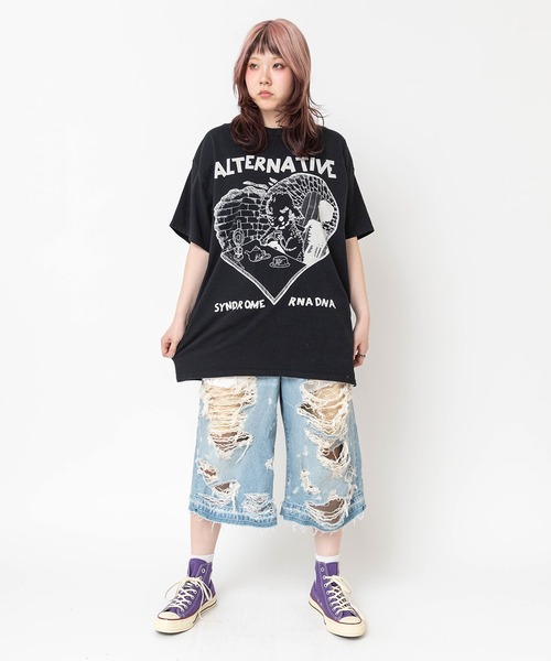 RNA（アールエヌエー）の「R4471 ダメージルーズクロップドパンツ（デニムパンツ・レディース・インディゴブルー・MEDIUM）」の17枚目の写真